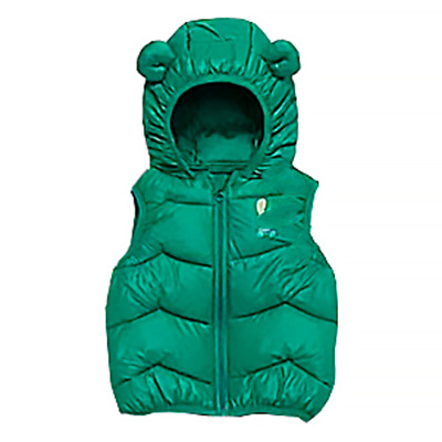 Жилет утеплённый демисезонный с капюшоном для девочки House style SM613A-G115 зеленый 1